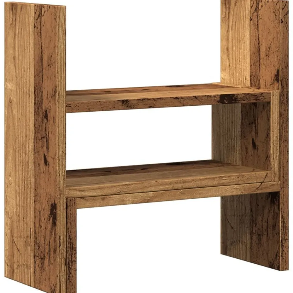 vidaXL Electrónica-Organizador escritorio ajustable madera envejecida 40x17x41 cm