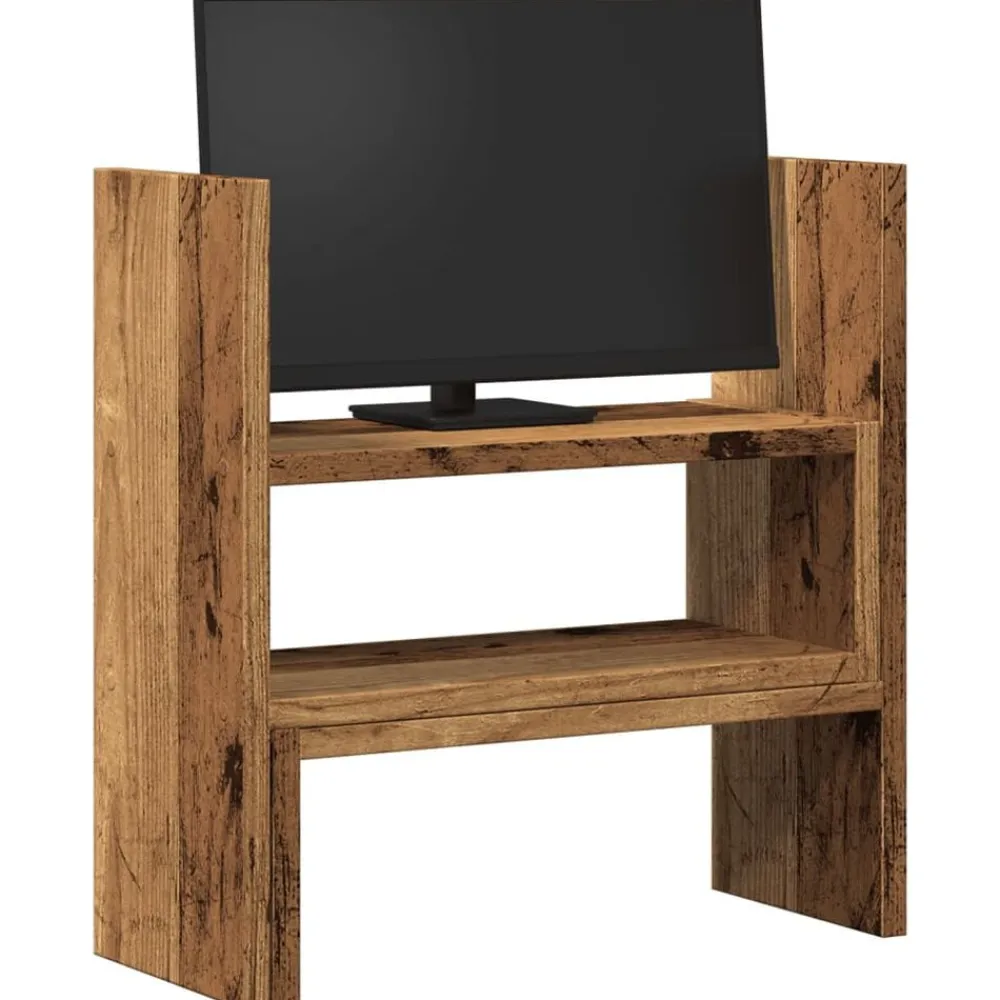 vidaXL Electrónica-Organizador escritorio ajustable madera envejecida 40x17x41 cm