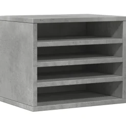 vidaXL Material De Oficina-Organizador escritorio madera ingeniería hormigón 36x26x29,5 cm