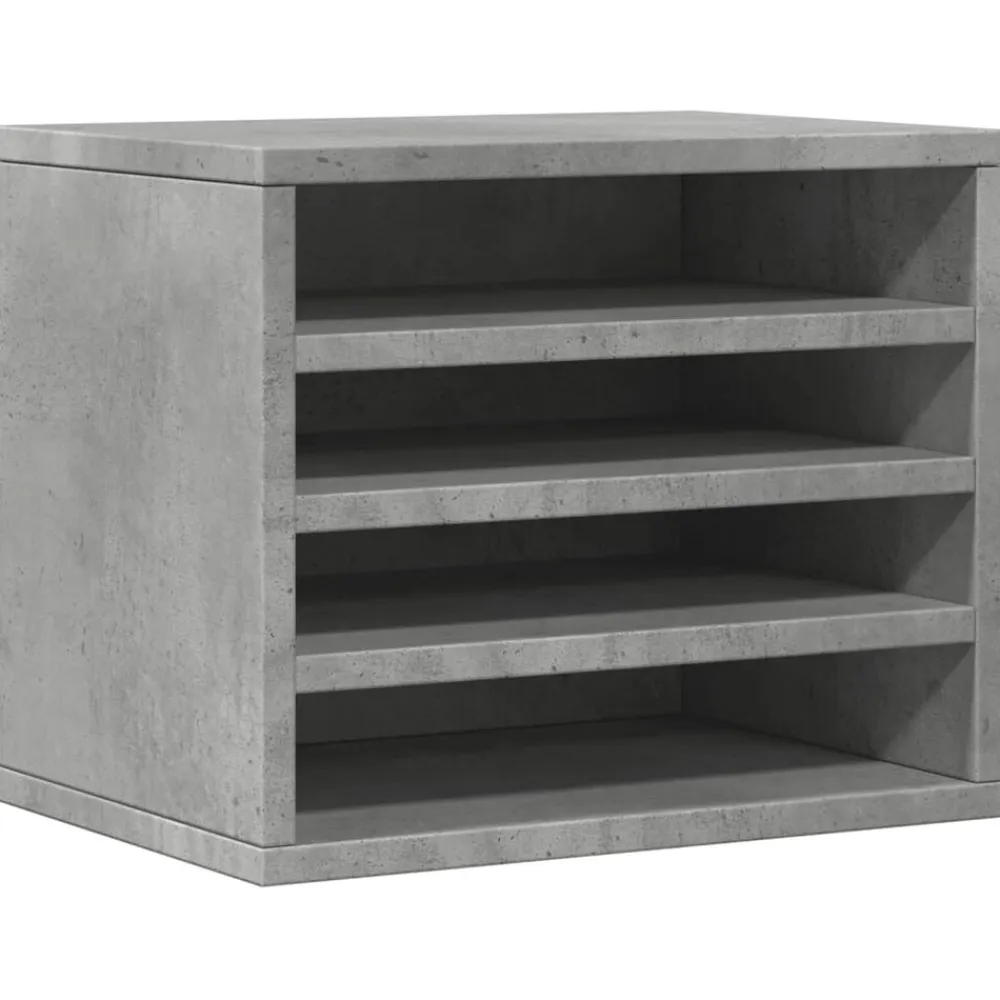 vidaXL Material De Oficina-Organizador escritorio madera ingeniería hormigón 36x26x29,5 cm