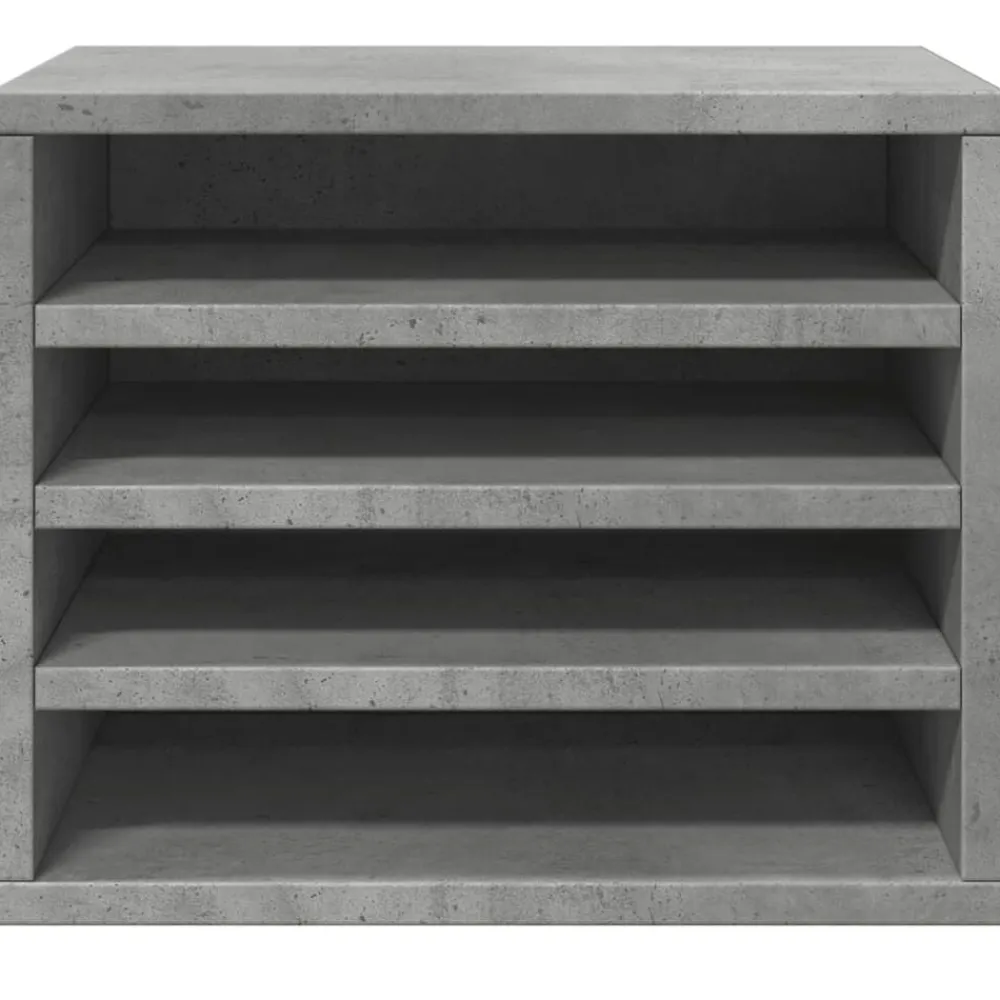 vidaXL Material De Oficina-Organizador escritorio madera ingeniería hormigón 36x26x29,5 cm
