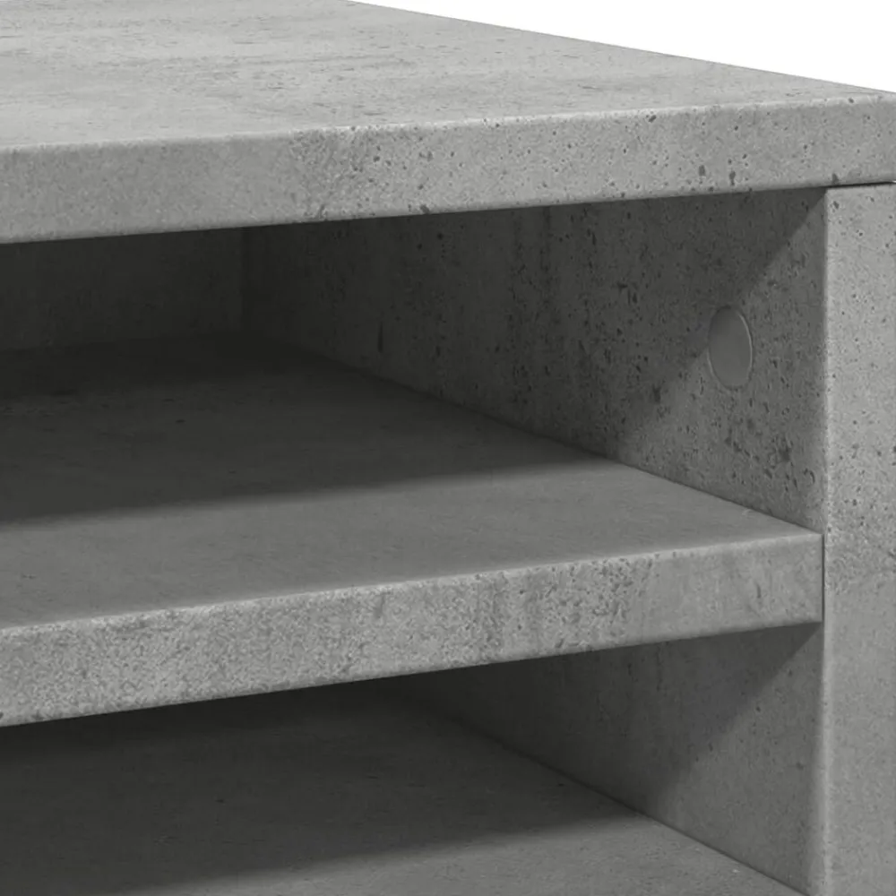 vidaXL Material De Oficina-Organizador escritorio madera ingeniería hormigón 36x26x29,5 cm