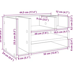 vidaXL Material De Oficina-Organizador escritorio madera 44,5x24x25 cm