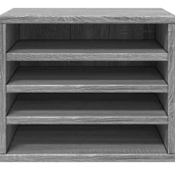 vidaXL Material De Oficina-Organizador escritorio madera ingeniería gris 36x26x29,5 cm