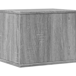 vidaXL Material De Oficina-Organizador escritorio madera ingeniería gris 36x26x29,5 cm