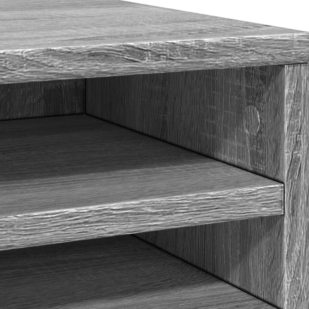 vidaXL Material De Oficina-Organizador escritorio madera ingeniería gris 36x26x29,5 cm