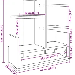 vidaXL Material De Oficina-Organizador escritorio madera color 49x20x52,5 cm