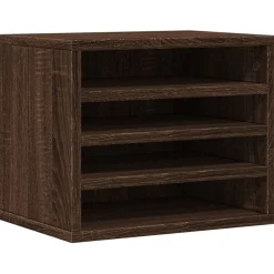 vidaXL Organizador escritorio madera ingeniería marrón 36x26x29,5 cm Marrón roble Discount