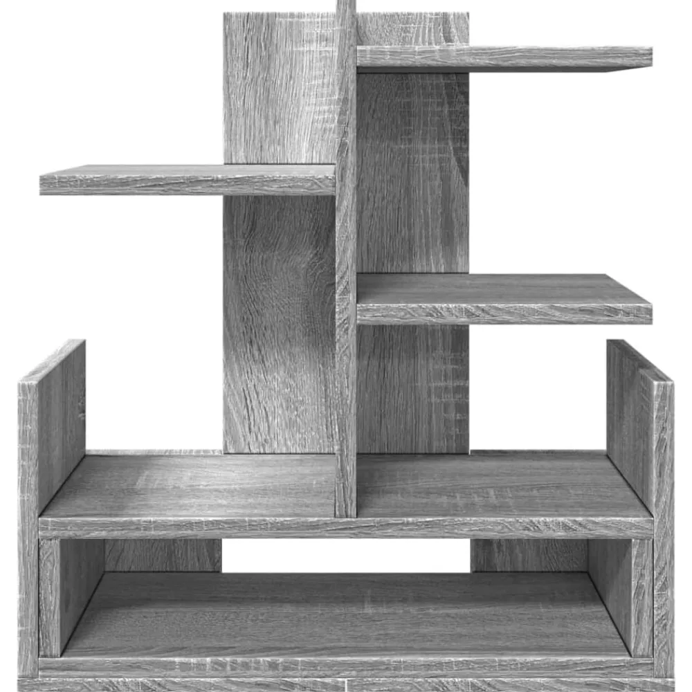 vidaXL Material De Oficina-Organizador escritorio madera ingeniería gris 49x20x52,5 cm