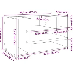 vidaXL Organizador escritorio madera ingeniería 44,5x24x25 cm Blanco Discount