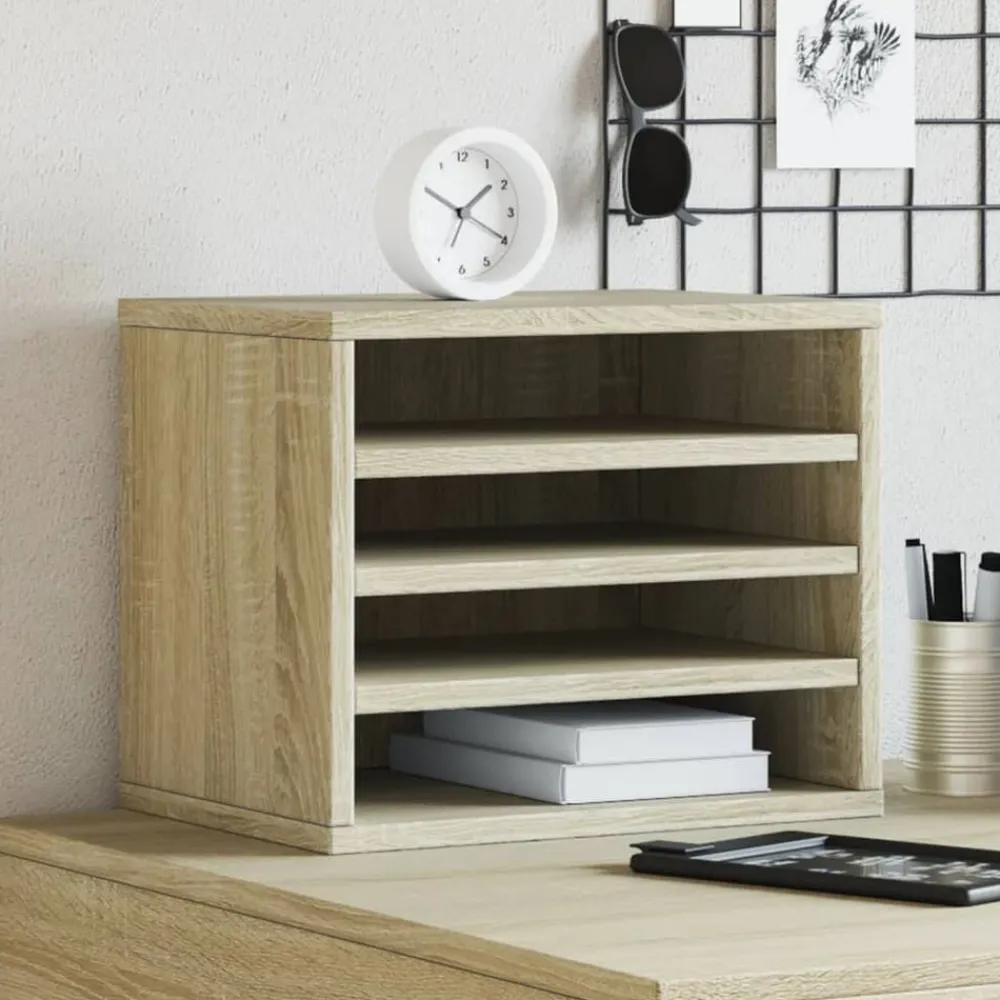 vidaXL Material De Oficina-Organizador escritorio madera color 36x26x29,5 cm