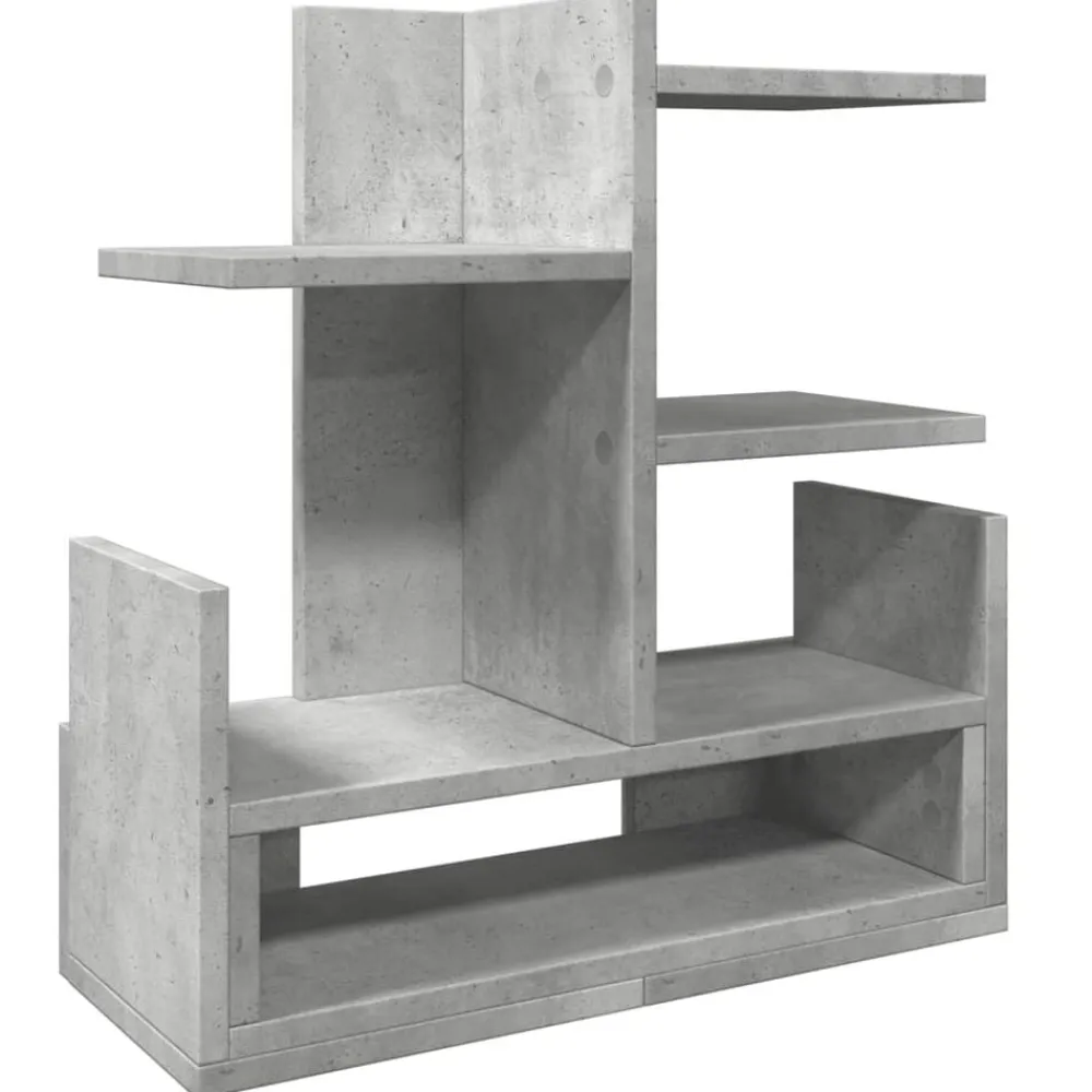 vidaXL Material De Oficina-Organizador escritorio madera ingeniería hormigón 49x20x52,5 cm