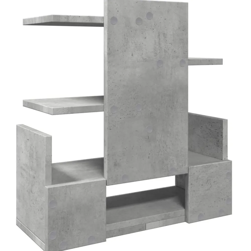 vidaXL Material De Oficina-Organizador escritorio madera ingeniería hormigón 49x20x52,5 cm