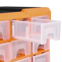 vidaXL Organizador multicajones con 38 cajones 52x16x37,5 cm Naranja y negro Sale