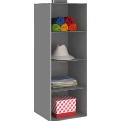 vidaXL Productos Del Hogar-Organizadores de armario colgantes 2 uds con 4 estantes tela