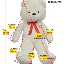 vidaXL Juguetes-Oso de peluche grande XXL 85 cm