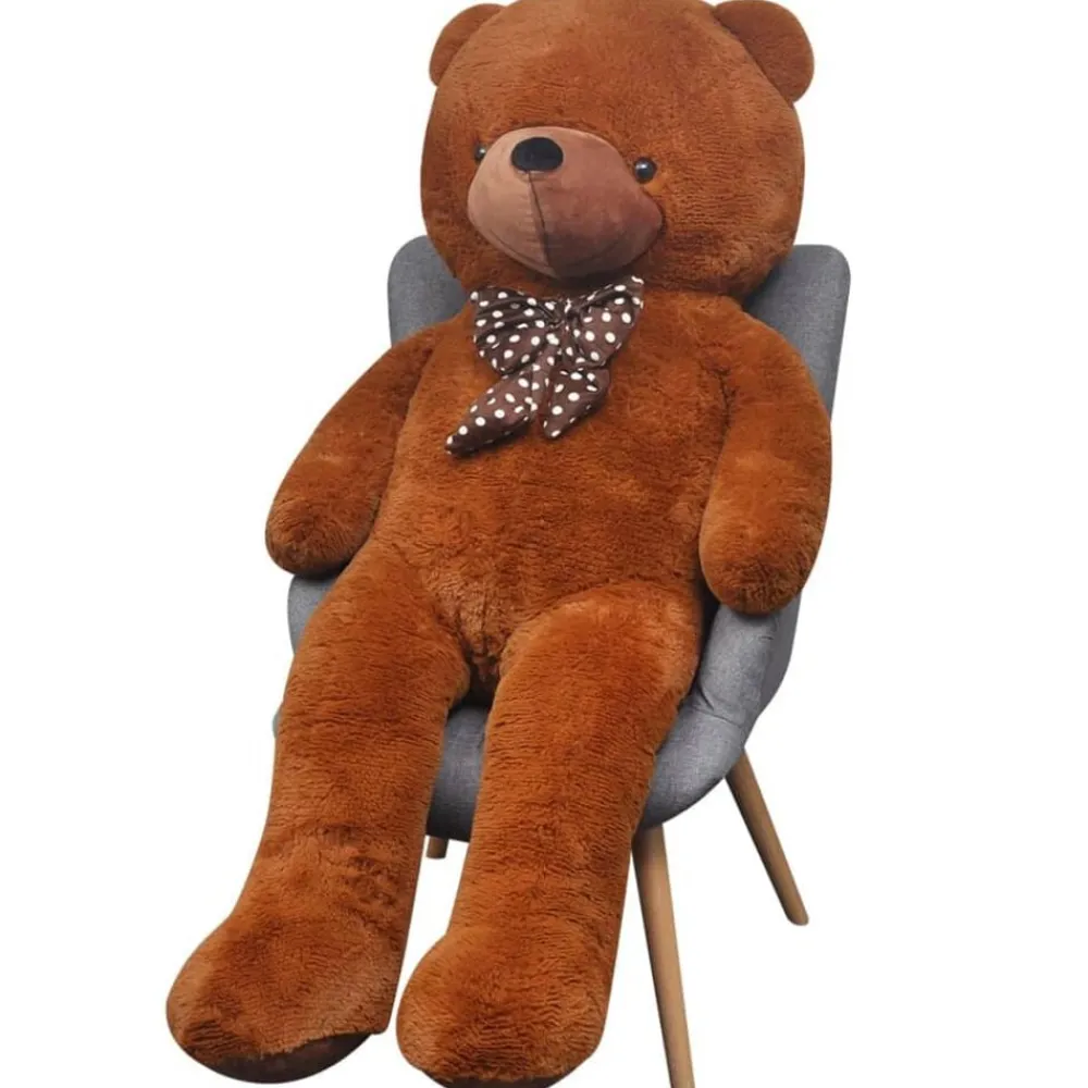 vidaXL Juguetes-Oso de peluche grande XXL marrón 85 cm