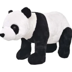 vidaXL Juguetes-Oso panda de peluche de pie negro y blanco XXL