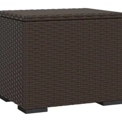 vidaXL Otomanas-Otomana con cojines 2 uds marrón ratán sintético 40x30x40 cm