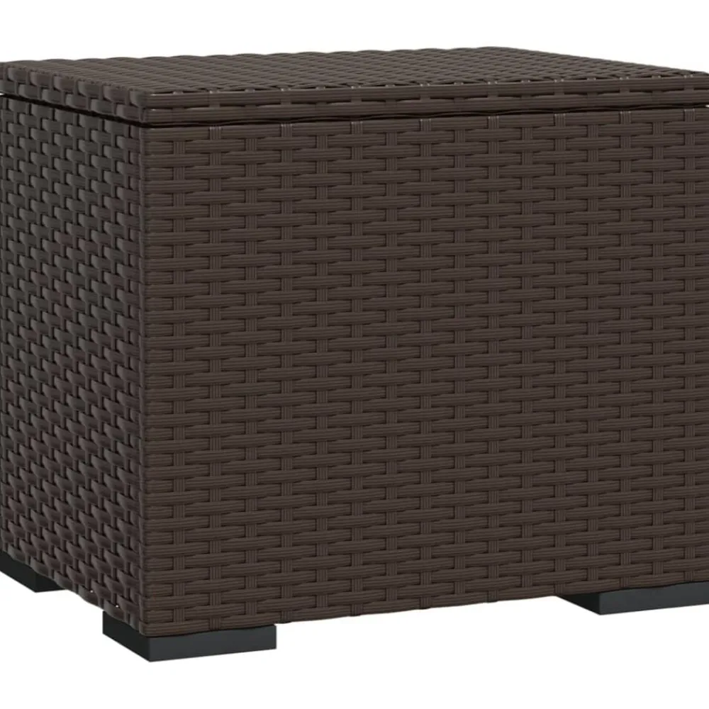 vidaXL Otomanas-Otomana con cojines 2 uds marrón ratán sintético 40x30x40 cm