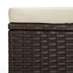 vidaXL Otomanas-Otomana con cojines 2 uds marrón ratán sintético 40x30x40 cm