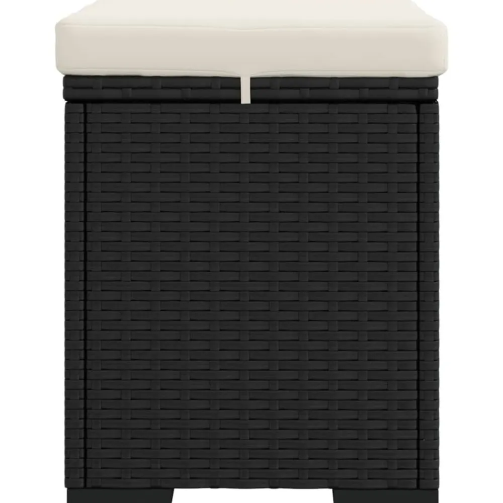 vidaXL Otomanas-Otomana con cojines 2 uds 40x30x40 cm ratán sintético