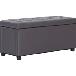 vidaXL Bancos-Otomana de almacenaje de cuero sintético 87,5 cm