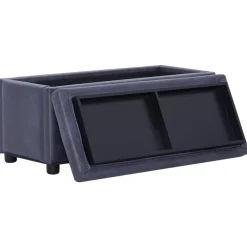 vidaXL Bancos-Otomana de almacenaje de piel sintética de ante 87,5 cm