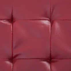 vidaXL Otomana de almacenaje cuero sintético color vino tinto 87,5 cm Rojo vino tinto New