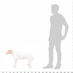 vidaXL Juguetes-Oveja de peluche de pie blanca XXL