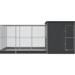 vidaXL Pajarera con extensión acero plateado 497x303x216 cm