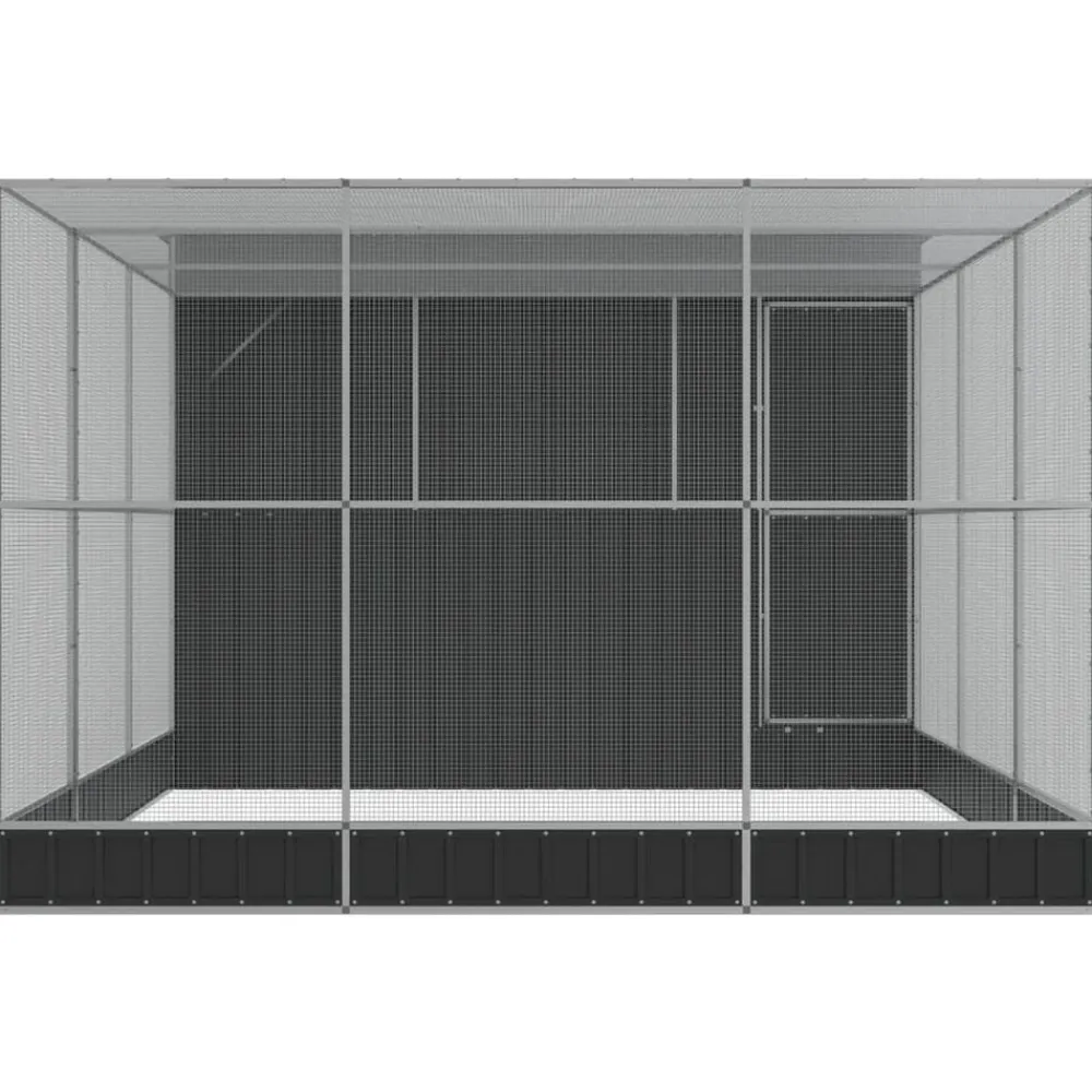 vidaXL Pajarera con extensión acero plateado 497x303x216 cm