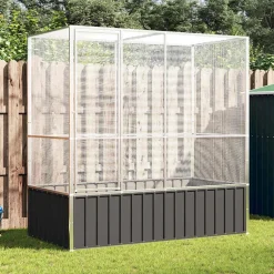 vidaXL Pajarera de acero color plateado 210,5x107x212 m Online