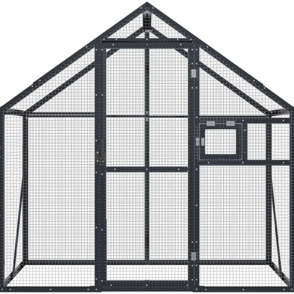 vidaXL Productos Para Mascotas-Pajarera de aluminio gris 179x100x185 m