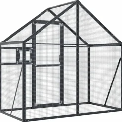vidaXL Productos Para Mascotas-Pajarera de aluminio gris 179x100x185 m