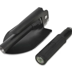 vidaXL Pala plegable acero de carbono negra Hot