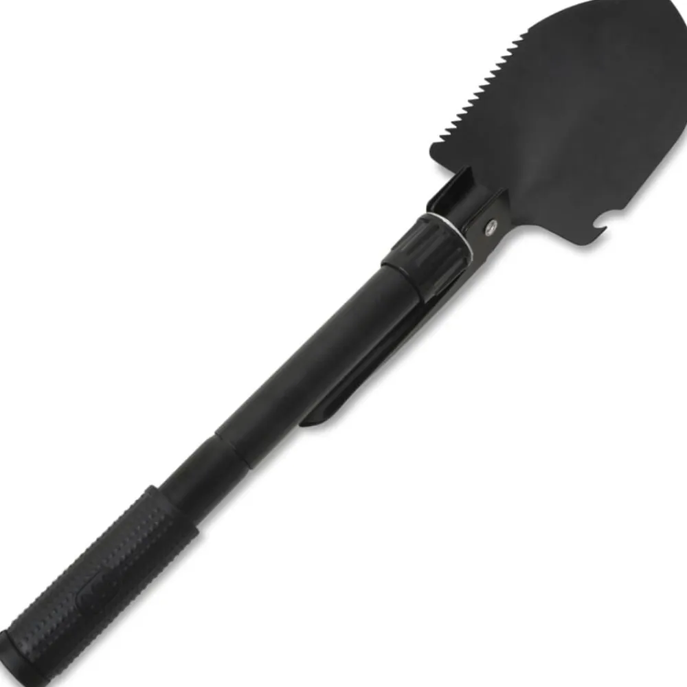 vidaXL Pala plegable acero de carbono negra Hot
