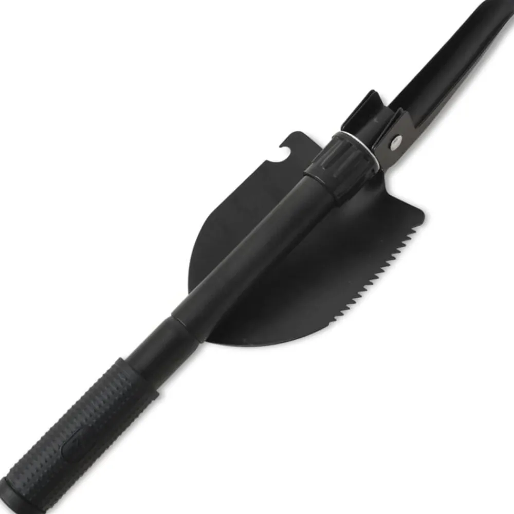 vidaXL Pala plegable acero de carbono negra Hot