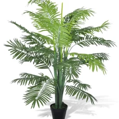 vidaXL Decoración-Palmera artificial Phoenix con macetero 130 cm