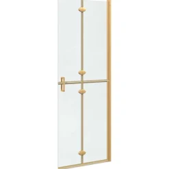 vidaXL Panel de ducha a ras de suelo Dorado 70 x 6,5 x 190 cm Marco dorado/vidrio transparente Clearance