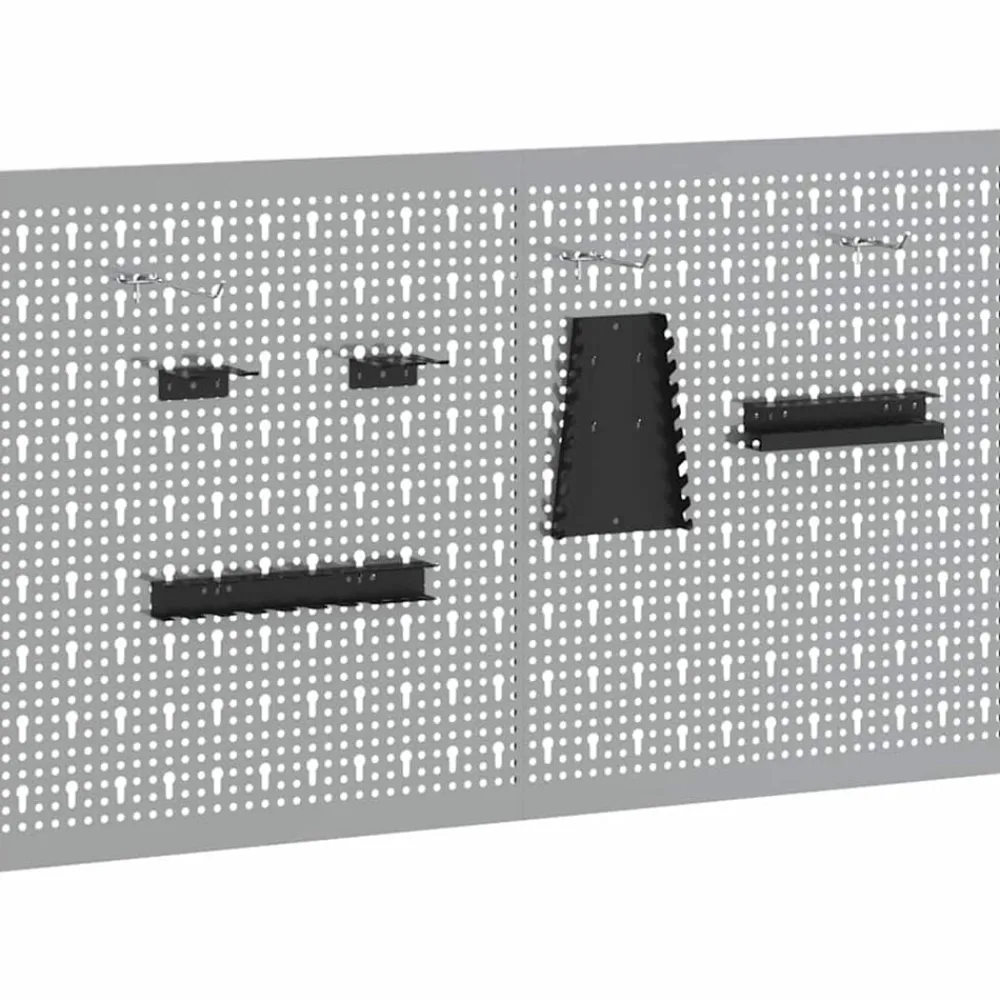 vidaXL Panel de Herramientas 2 pcs Gris 100 x 1 x 60 cm Best