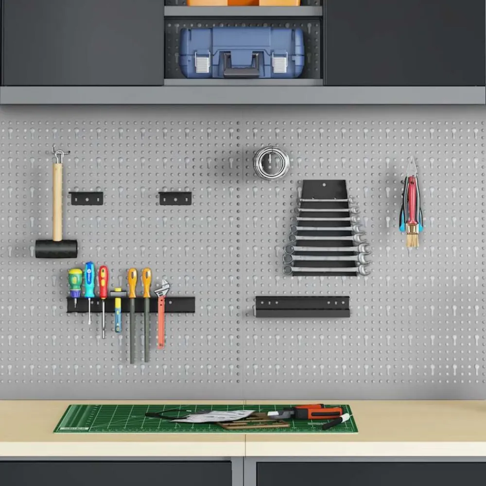 vidaXL Panel de Herramientas 2 pcs Gris 100 x 1 x 60 cm Best