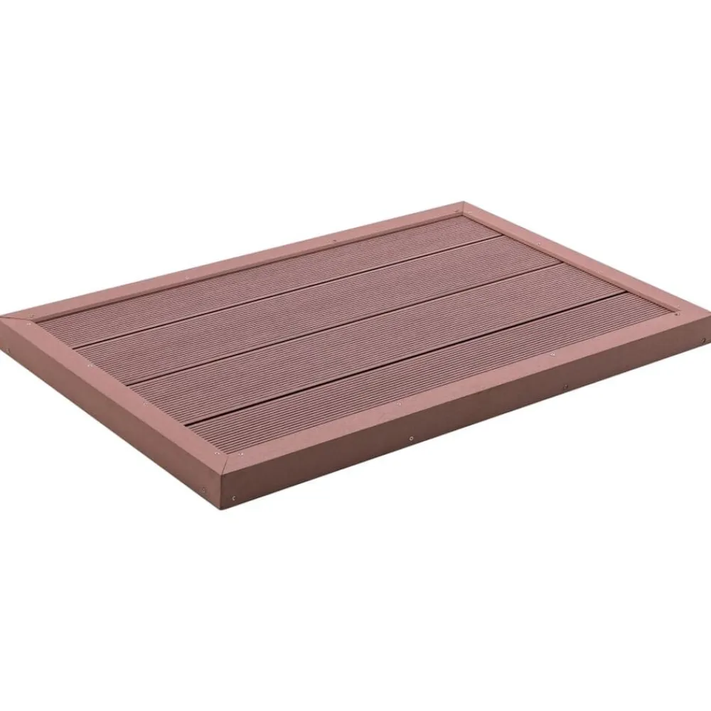 vidaXL Piscina Y Spa-Panel de suelo para ducha solar WPC marrón 101x63x5,5 cm