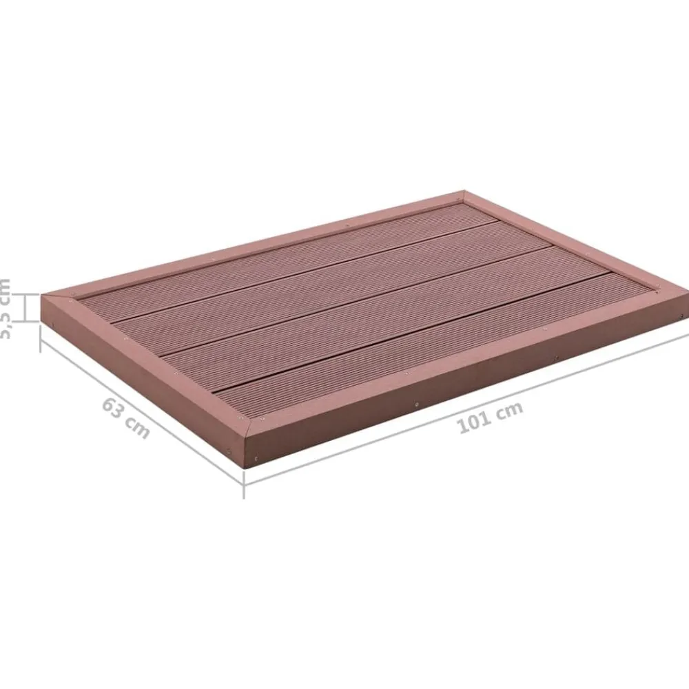 vidaXL Piscina Y Spa-Panel de suelo para ducha solar WPC marrón 101x63x5,5 cm