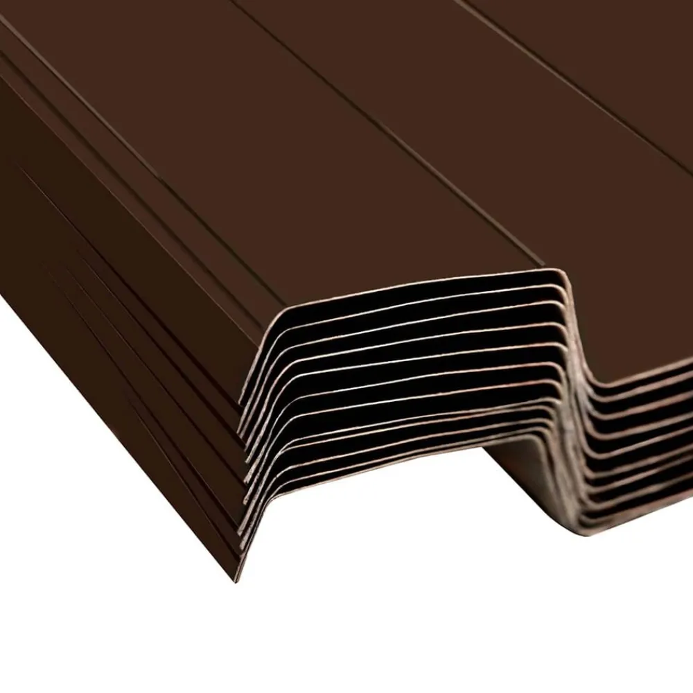 vidaXL Panel de techo 12 pcs Marrón 129 x 45 cm Acero galvanizado Marrón Hot