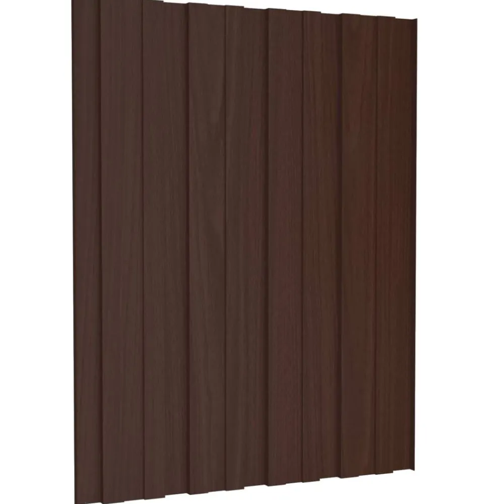 vidaXL Materiales De Construcción-Panel de techo 12 pcs Marrón 60 x 45 cm Acero galvanizado