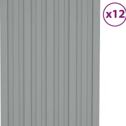 vidaXL Panel de techo 12 pcs 60 x 45 cm Acero galvanizado Gris Sale