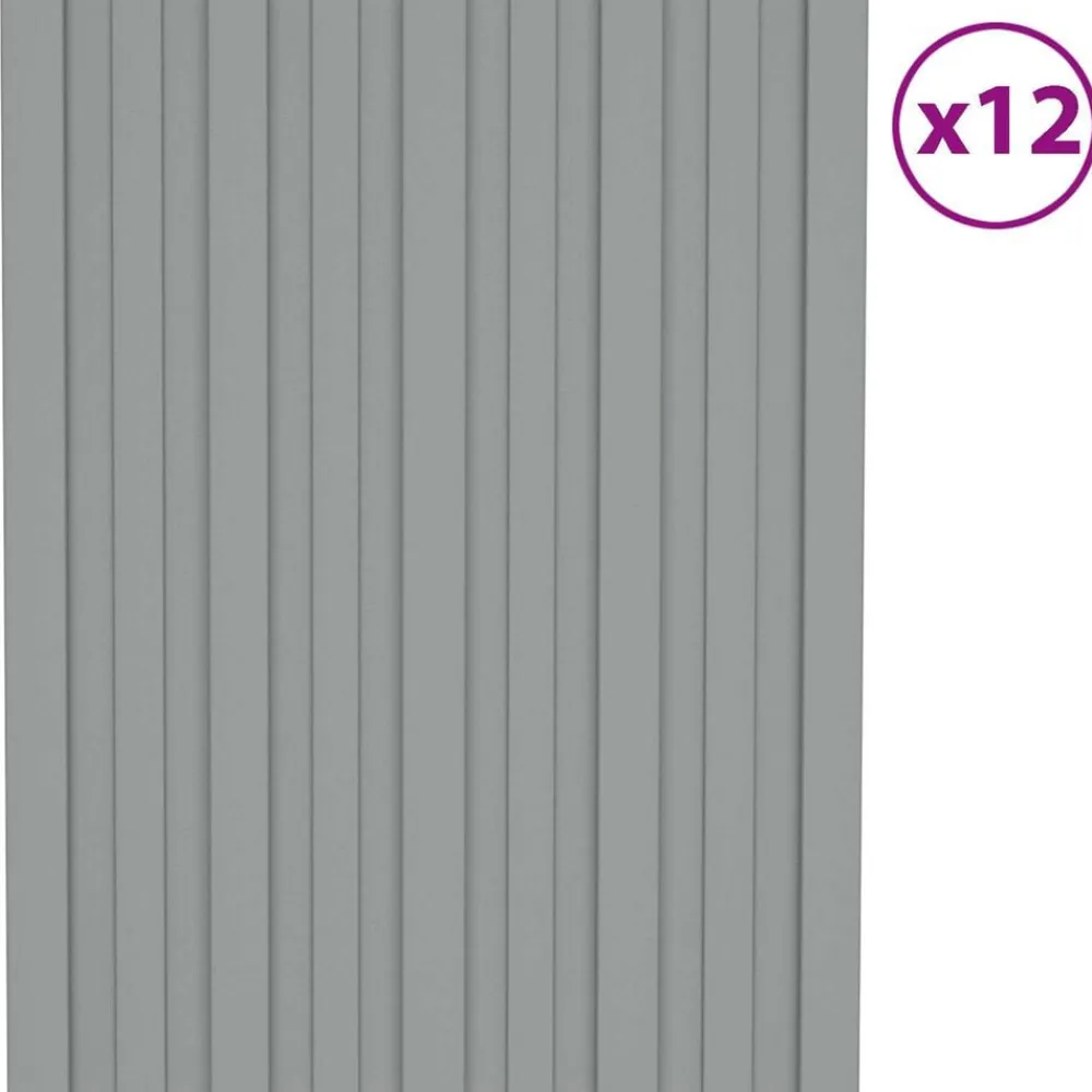 vidaXL Panel de techo 12 pcs 60 x 45 cm Acero galvanizado Gris Sale