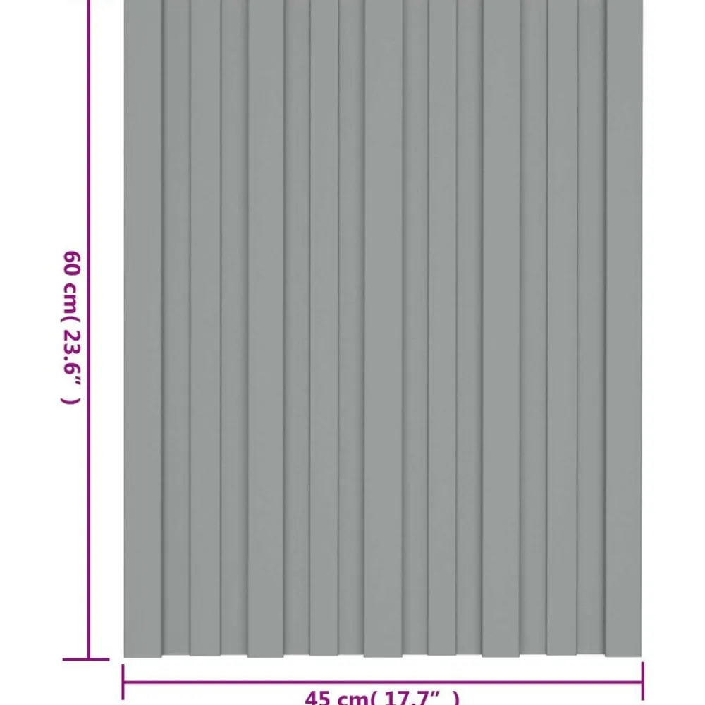 vidaXL Panel de techo 12 pcs 60 x 45 cm Acero galvanizado Gris Sale