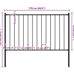 vidaXL Vallas De Jardín-Panel de valla Woerden con postes de acero, 1,7 x 0,75 m,